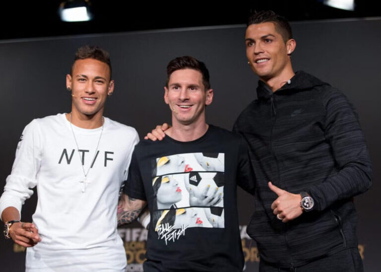 Ronaldo and Messi with neymar